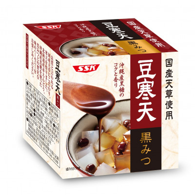 国産天草使用 黒みつ豆寒天
