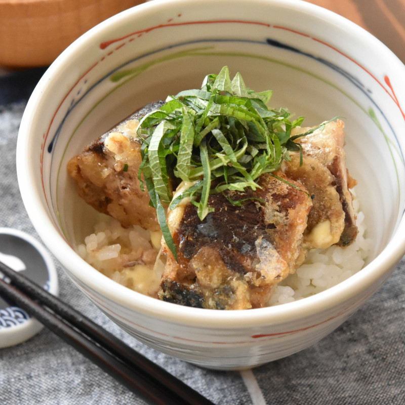 さば缶の竜田揚げ丼