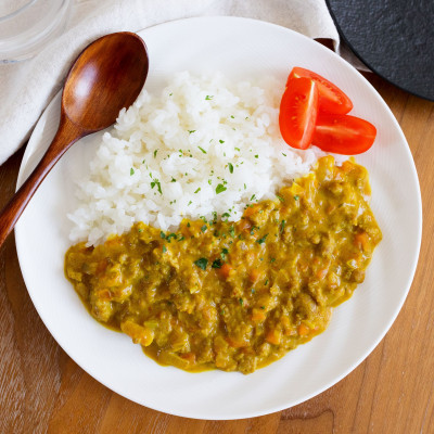 ひき肉とかぼちゃのまろやかキーマカレー