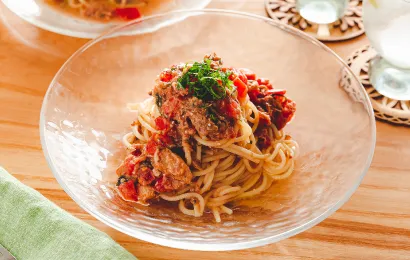 トマトとレモン香る♪和風冷製パスタの完成イメージ